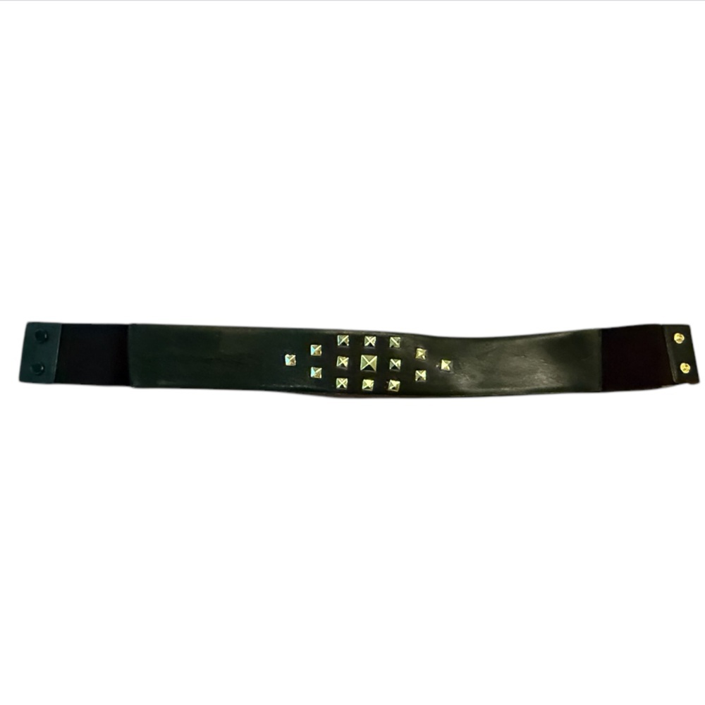 NWT Vince Camuto Black 2.5” Belt w/ Gold Studs & Stretch Back Size S/M MSRP $45